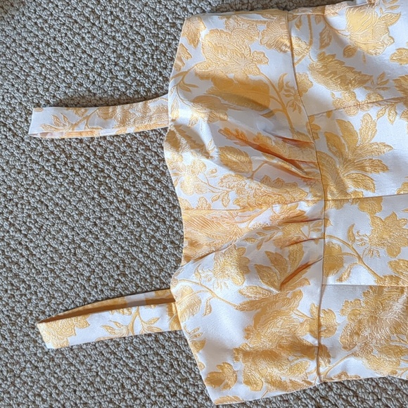 Kay Unger Ingrid Mango Jacquard Empire Waist Wide Leg Jumpsuit - Picture 16 of 16